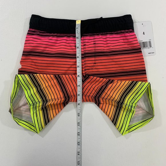 Hurley Boys' Shorts 4 Multi Color Striped Swim Board Shorts Trucks Size 4 - Picture 9 of 10